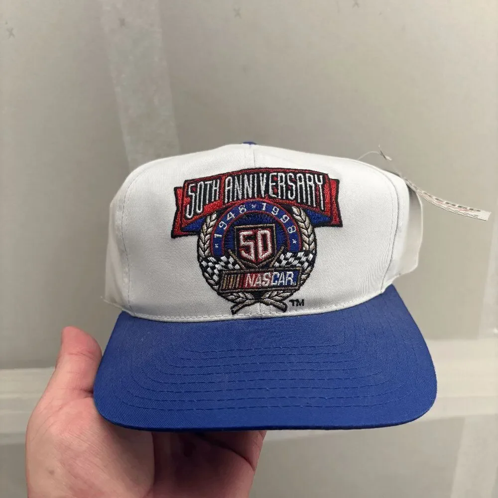 NASCAR 50th Anniversary Checkered Flag‎ Vintage Snapback Cap Hat - NWT